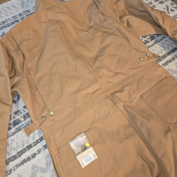 Carhartt Coveralls Mens Size 52 R Canvas Quilted Insulated Brown - Picture 7 of 9